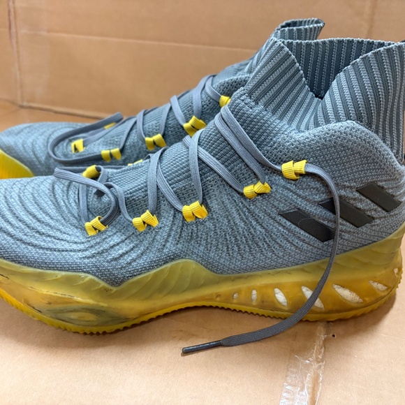 Adidas Crazy Explosive 2017 Primeknit Grey Yellow Mens Basketball Sneakers US 11 - Picture 3 of 4
